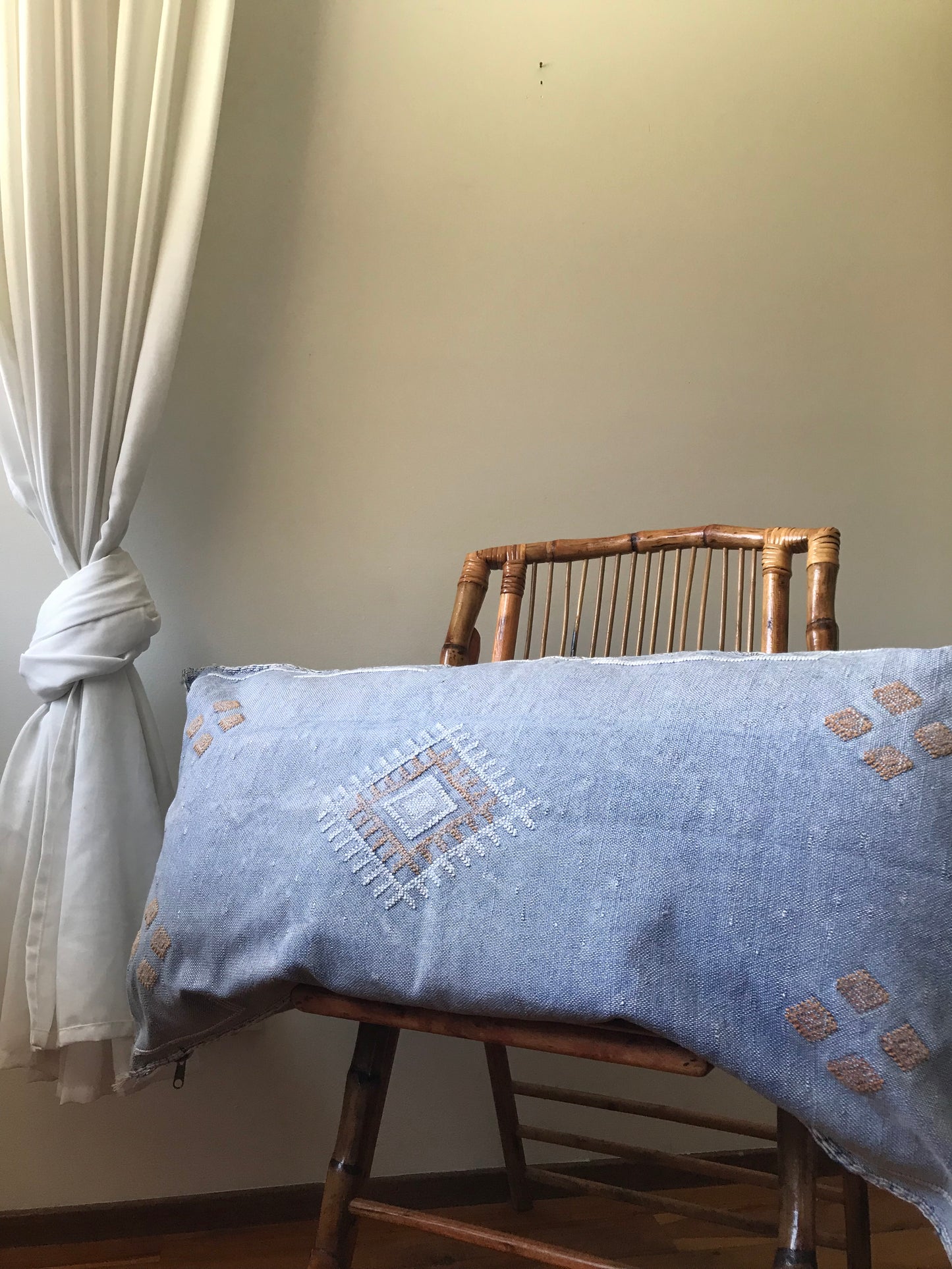 Cactus Cushion Silk Stitched Moroccan Lumbar Large