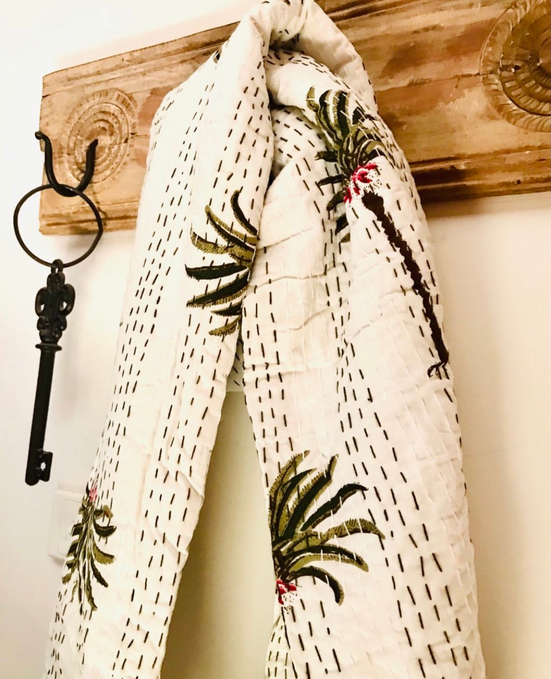 Palm Tree Handblocked Throw - July 2025 Available