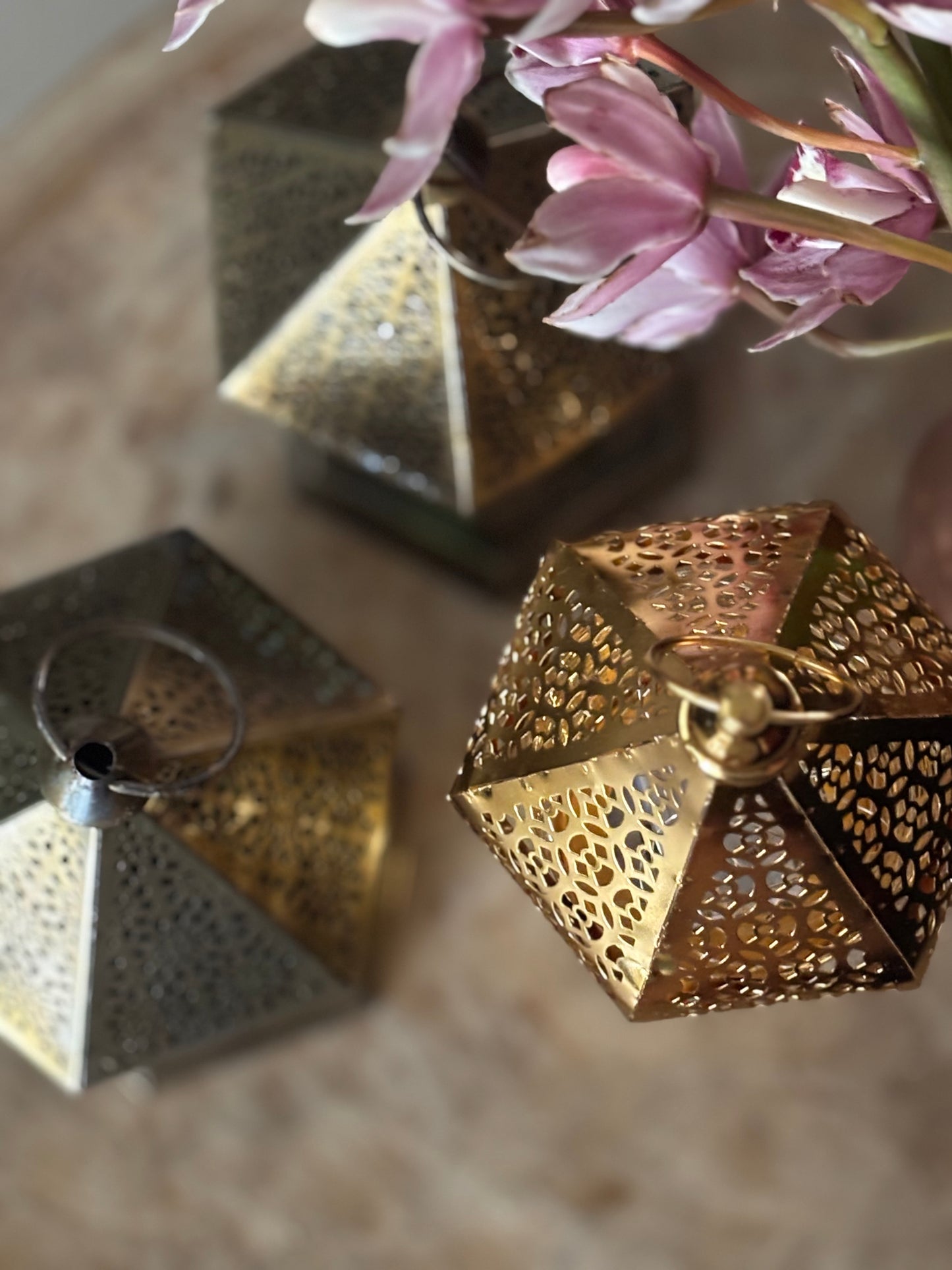 Moroccan Star Lantern Gold