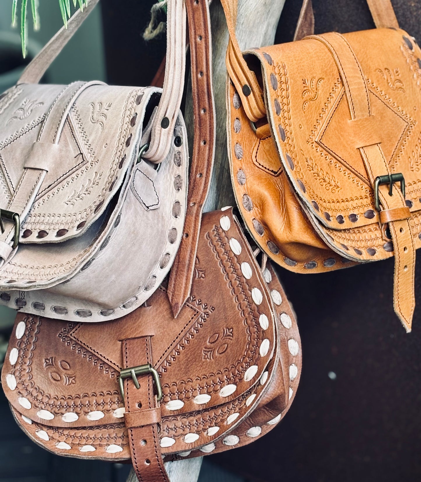Leather Handmade Moroccan Shoulder Bag (Medium)
