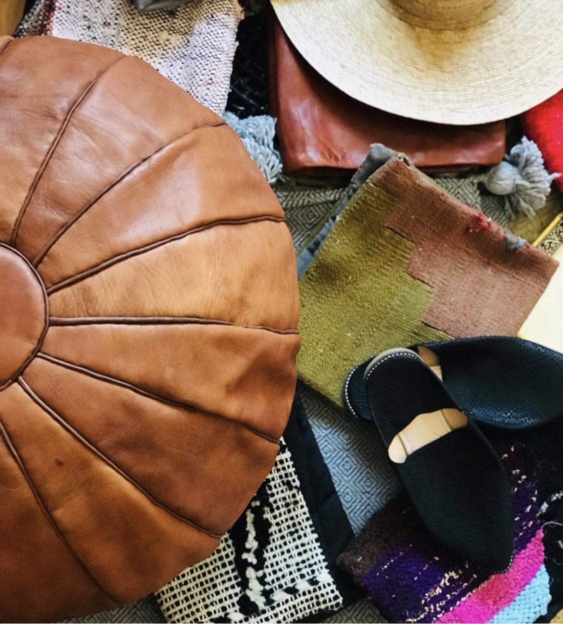 Seating/Storage Moroccan Handmade Bespoke Leather Tan Ottoman